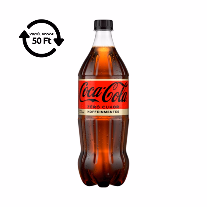 Üdítőital szénsavas COCA-COLA Zero koffeinmentes 1L DRS