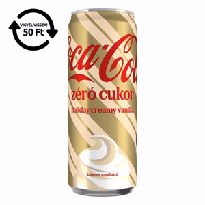 Üdítőital szénsavas COCA-COLA Creamy Vanilla  Zero 0,33 L DRS