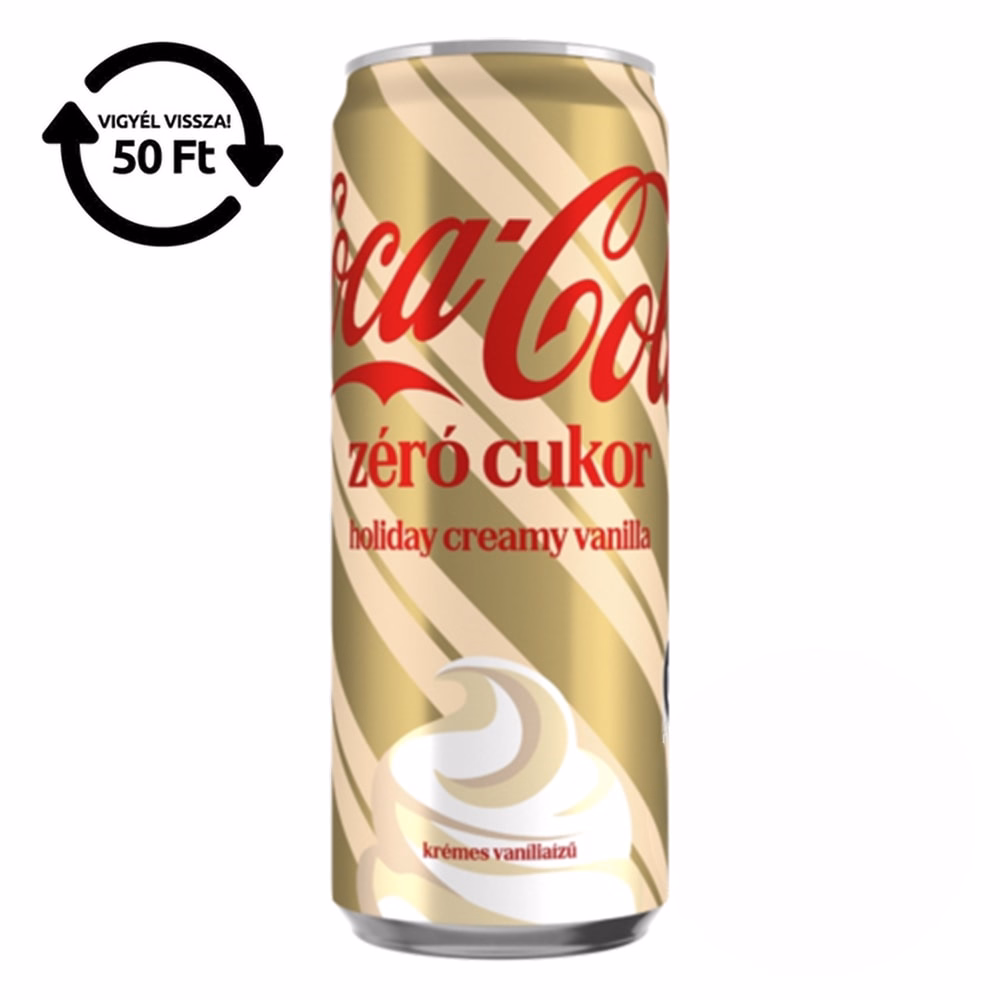 Üdítőital szénsavas COCA-COLA Creamy Vanilla  Zero 0,33 L DRS