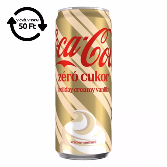Üdítőital szénsavas COCA-COLA Creamy Vanilla  Zero 0,33 L DRS
