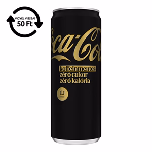 Üdítőital szénsavas COCA-COLA Zero koffeinmentes dobozos 0,33L DRS