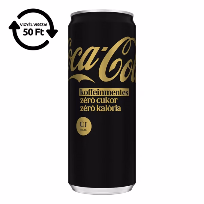 Üdítőital szénsavas COCA-COLA Zero koffeinmentes dobozos 0,33L DRS