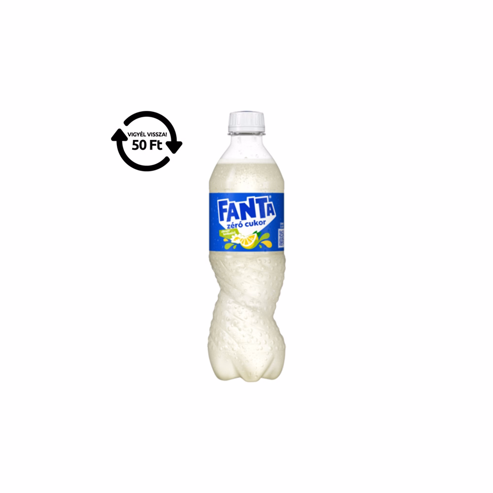 Üdítőital szénsavas FANTA Bodza-Citrom Zero 0,5L DRS