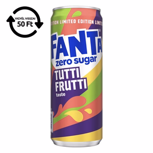 Üdítőital szénsavas FANTA Tutti-frutti Zero dobozos 0,33L DRS
