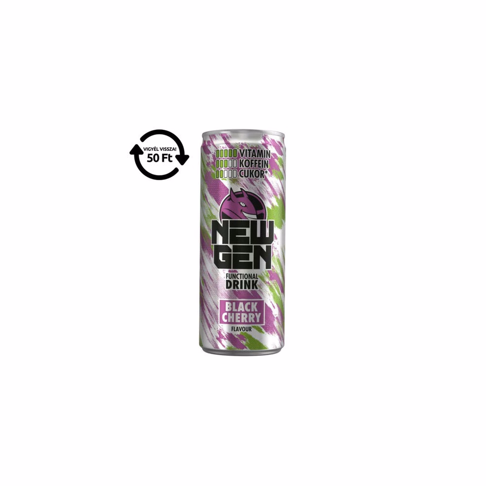 Üdítőital szénsavas HELL Newgen Black cherry 0,25L DRS