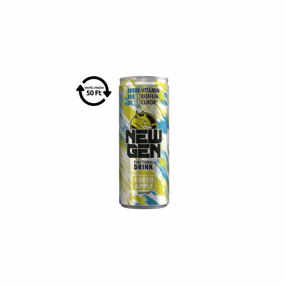 Üdítőital szénsavas HELL Newgen Green apple 0,25L DRS