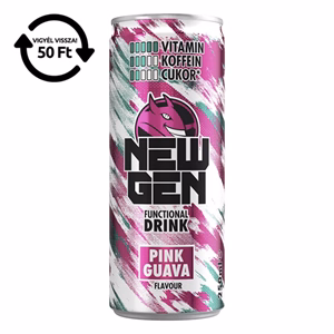 Üdítőital szénsavas HELL Newgen Pink guava 0,25L DRS
