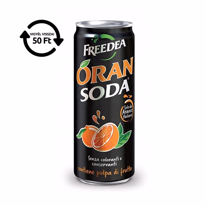 Üdítőital szénsavas LEMON SODA narancs 0,33 L DRS