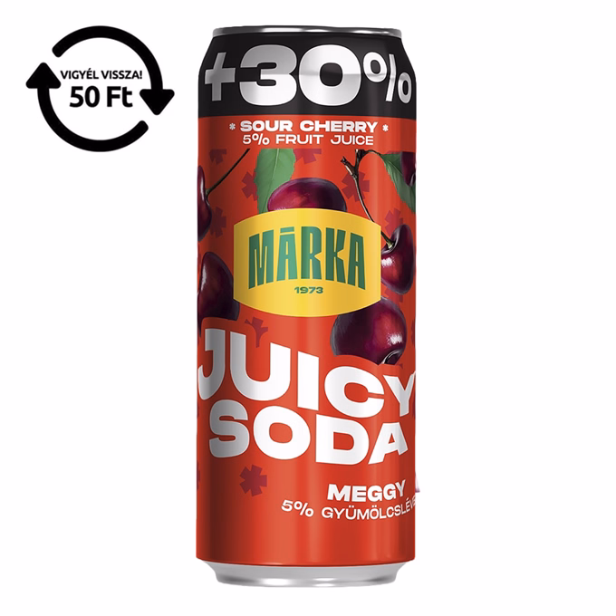 Üdítőital szénsavas MÁRKA Juicy soda Meggy 0,33L DRS