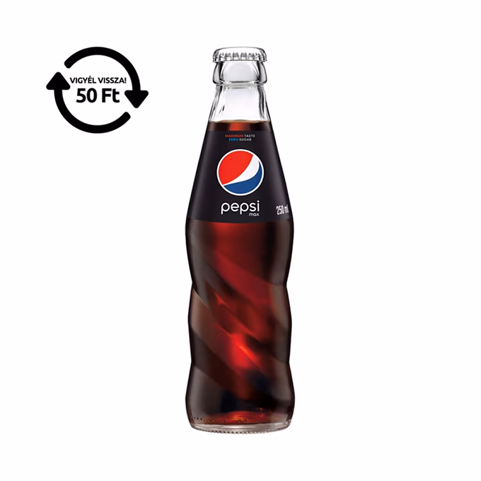 Üdítőital szénsavas PEPSI Black üveges 0,25L DRS