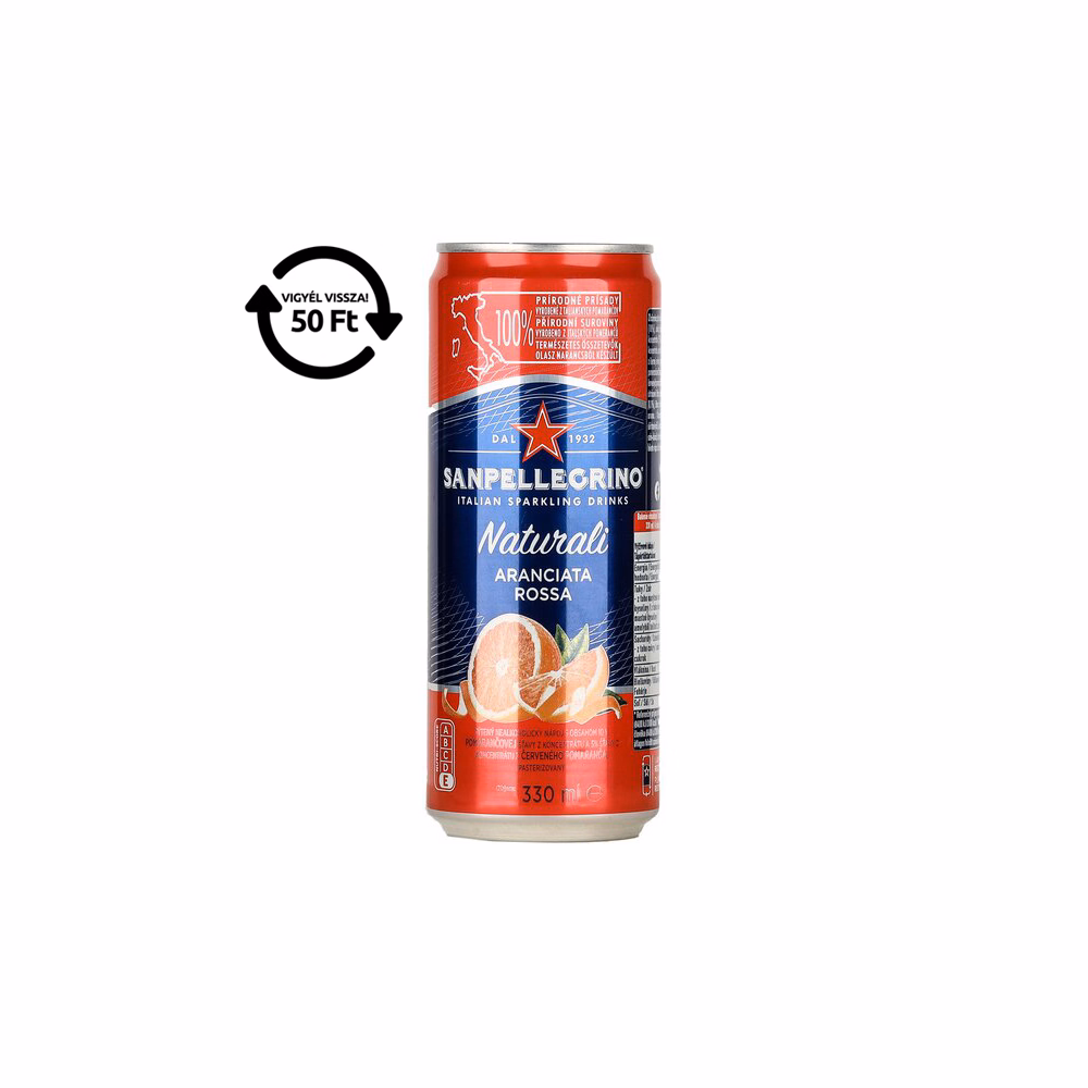 Üdítőital szénsavas SAN PELLEGRINO Aranciata Rossa vérnarancs 0,33L DRS