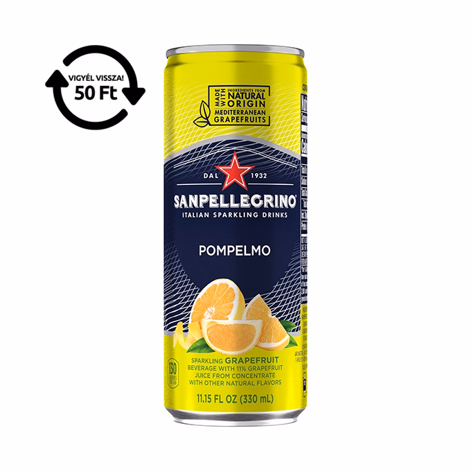 Üdítőital szénsavas SAN PELLEGRINO Pompelmo grapefruit 0,33L DRS