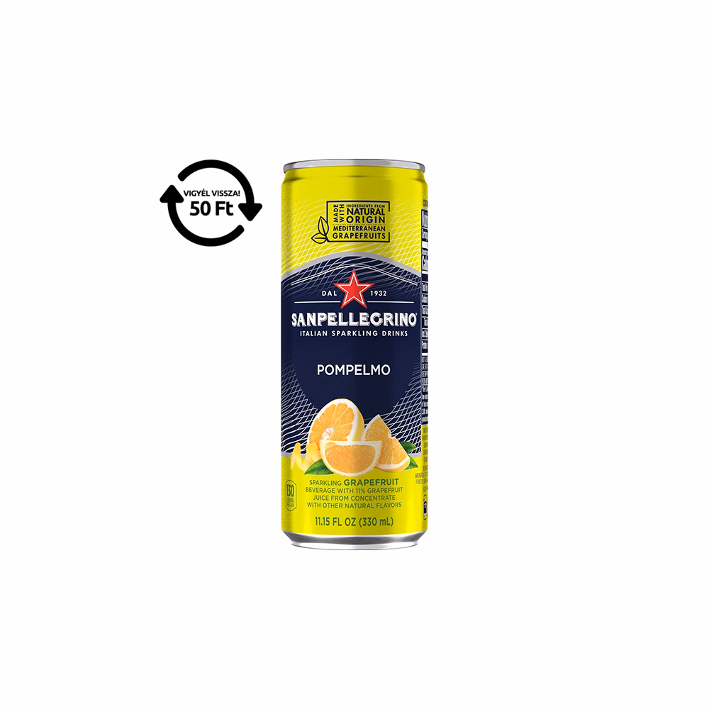 Üdítőital szénsavas SAN PELLEGRINO Pompelmo grapefruit 0,33L DRS