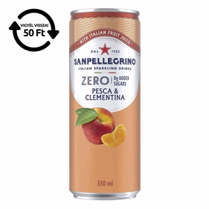 Üdítőital szénsavas SAN PELLEGRINO Zero Pesca&Clementina barack és mandarin 0,33L DRS