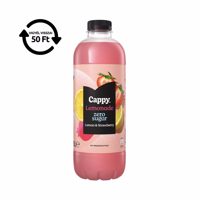 Üdítőital szénsavmentes CAPPY Happy Lemonade Zero eper 1,25L DRS