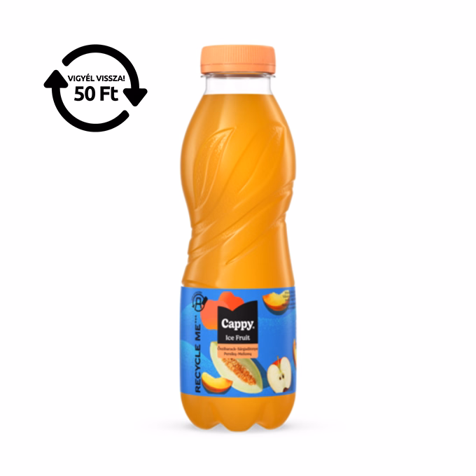 Üdítőital szénsavmentes CAPPY Ice Fruit Őszibarack-Sárgadinnye 12%-os 0,5L DRS