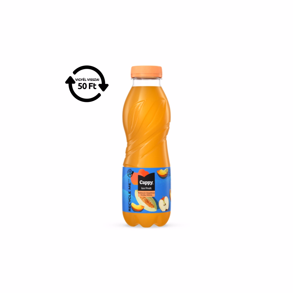 Üdítőital szénsavmentes CAPPY Ice Fruit Őszibarack-Sárgadinnye 12%-os 0,5L DRS