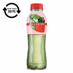 Üdítőital szénsavmentes FUZETEA Eper-Aloevera 0,5L DRS