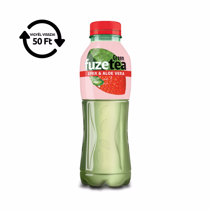 Üdítőital szénsavmentes FUZETEA Eper-Aloevera 0,5L DRS