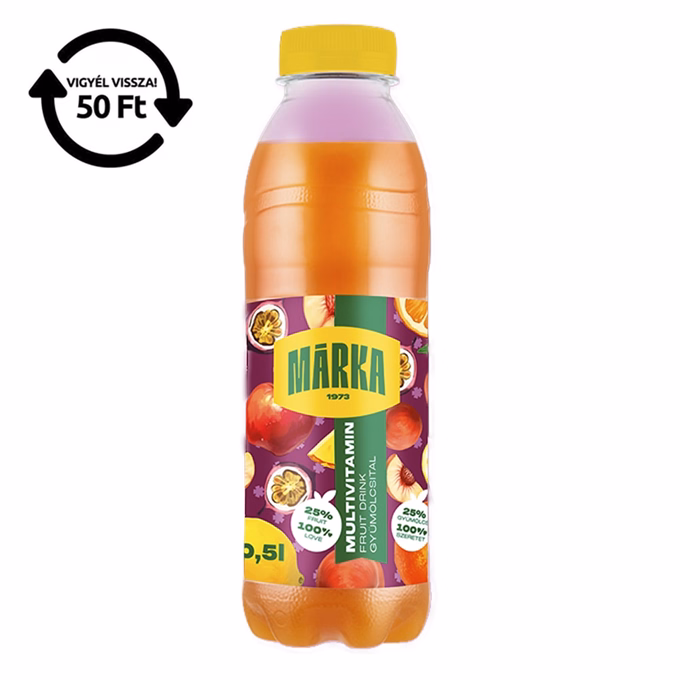 Üdítőital szénsavmentes MÁRKA Multivitamin fruit 0,5L DRS