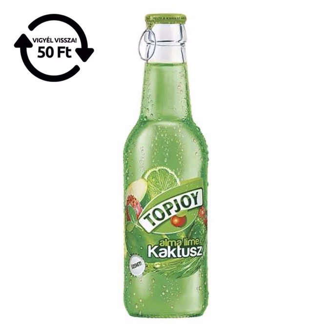 Üdítőital szénsavmentes TOPJOY alma-lime-kaktusz üveges 0,25L DRS