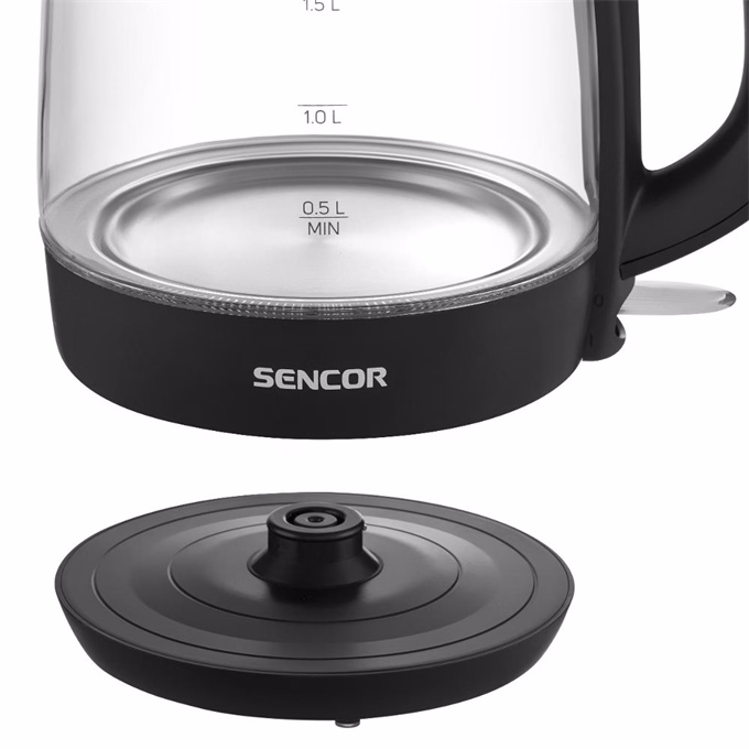 Üveg vízforraló SENCOR SWK 7301BK 2200W 1,7 liter fekete