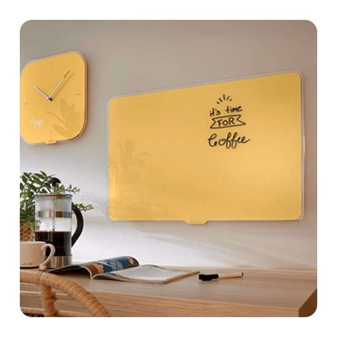 Üvegtábla LEITZ Cosy mágneses  60x40 cm melegsárga