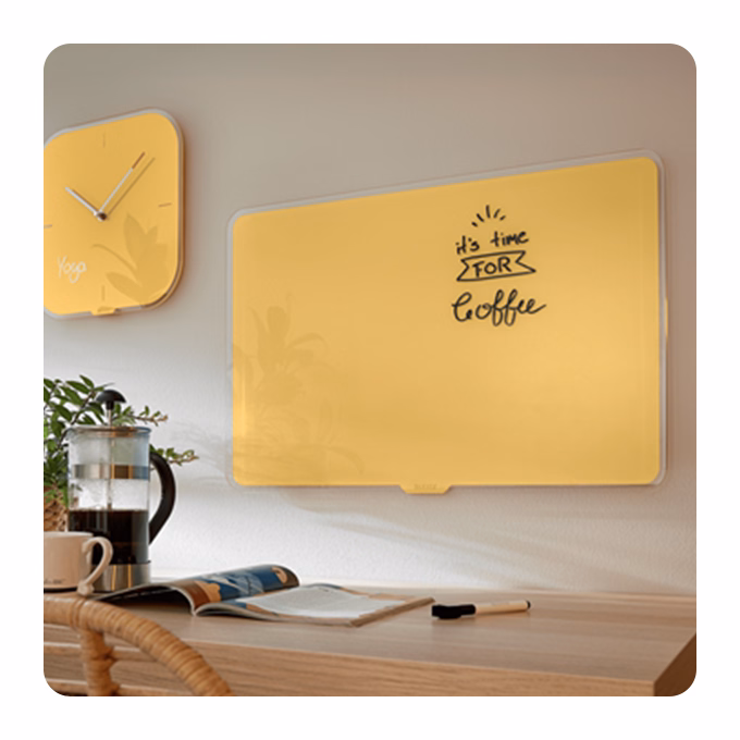 Üvegtábla LEITZ Cosy mágneses  80x60 cm melegsárga