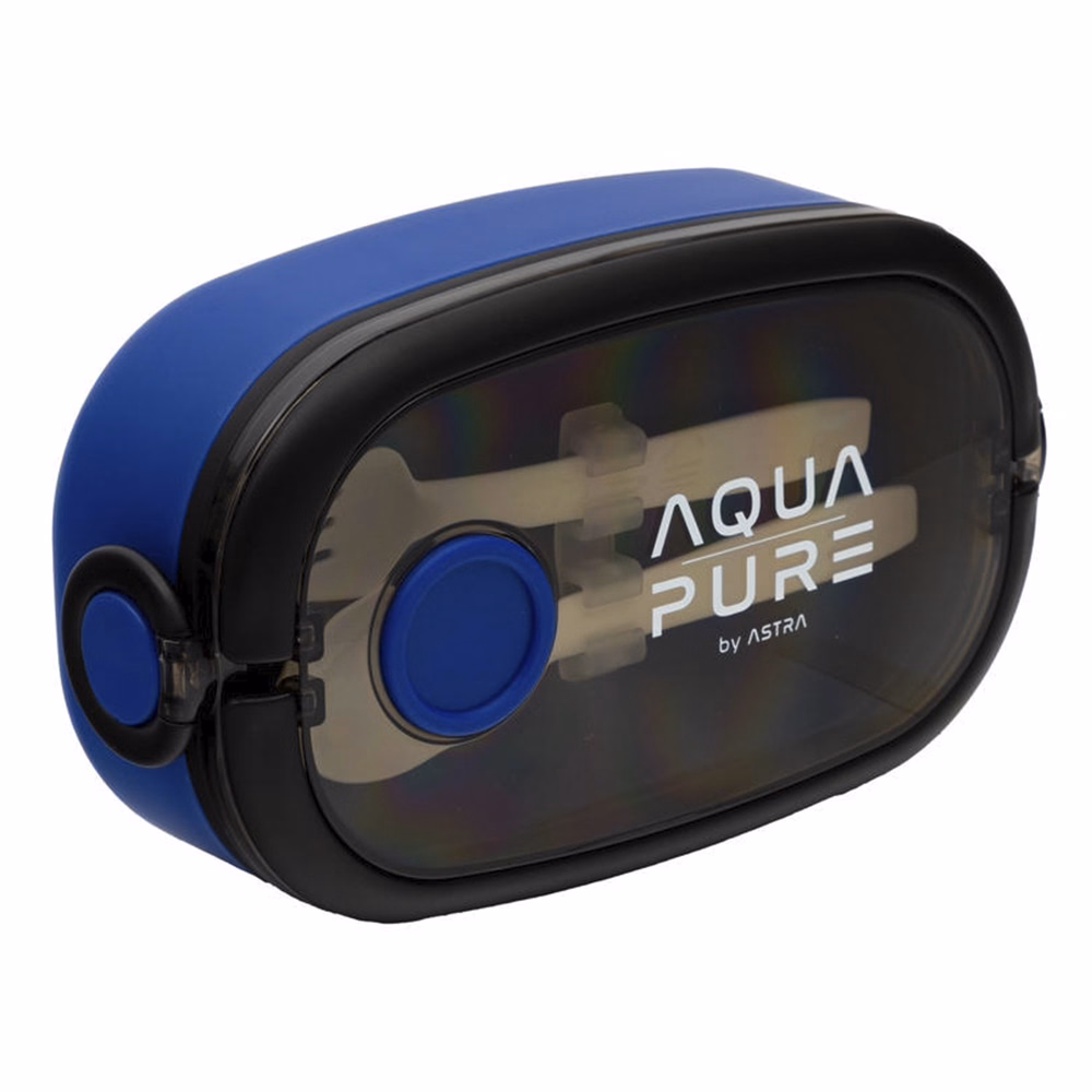 Uzsonnás doboz AQUA PURE műanyag BPA mentes 210x120x70 mm kék-fekete