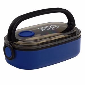 Uzsonnás doboz AQUA PURE műanyag BPA mentes 210x120x70 mm kék-fekete