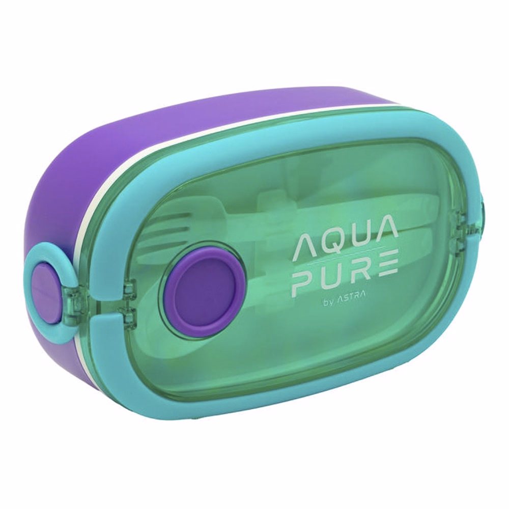 Uzsonnás doboz AQUA PURE műanyag BPA mentes 210x120x70 mm zöld-lila