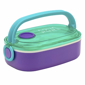 Uzsonnás doboz AQUA PURE műanyag BPA mentes 210x120x70 mm zöld-lila