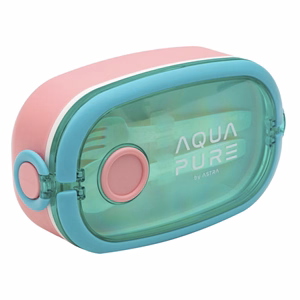Uzsonnás doboz AQUA PURE műanyag BPA mentes 210x120x70 mm zöld-pink