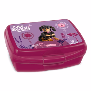 Uzsonnás doboz ARS UNA Cute Animals-Puppy műanyag 165x135x60 mm