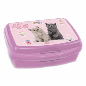 Uzsonnás doboz ARS UNA Cute Animals-Tea Party műanyag BPA mentes 165x135x60 mm