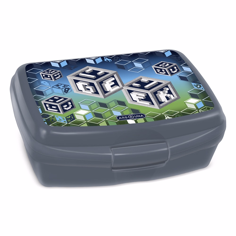Uzsonnás doboz ARS UNA Geek 5539 műanyag BPA mentes 165x135x60 mm