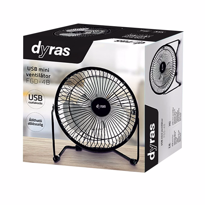 Ventilátor asztali DYRAS FGD-4B 14 cm 5W 1 fokozat fekete