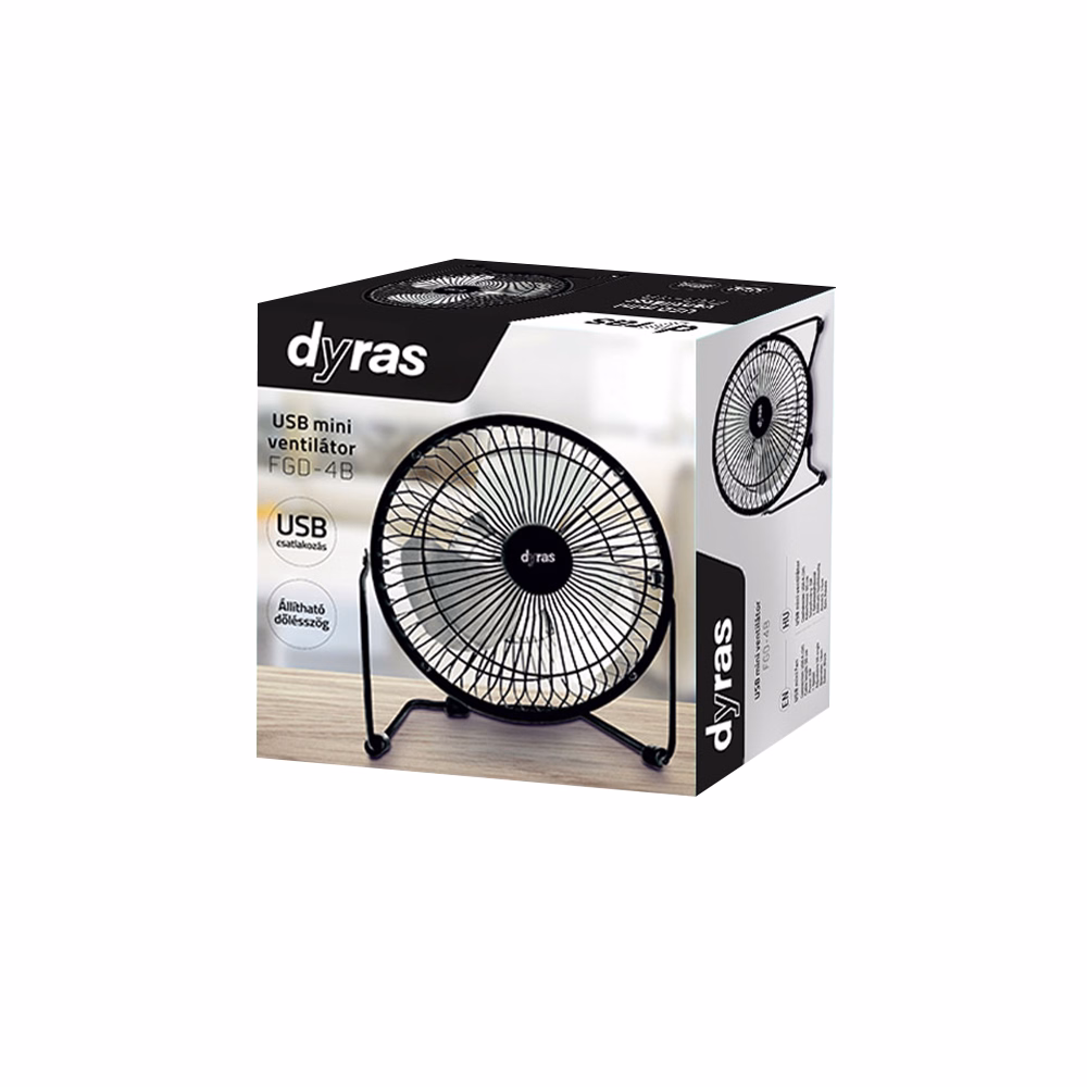 Ventilátor asztali DYRAS FGD-4B 14 cm 5W 1 fokozat fekete