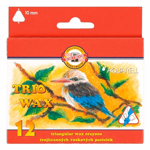 Viaszkréta KOH-I-NOOR háromszögletű aquarell 12-es készlet 10 mm