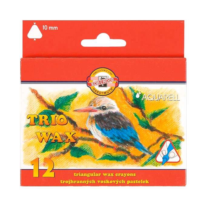 Viaszkréta KOH-I-NOOR háromszögletű aquarell 12-es készlet 10 mm