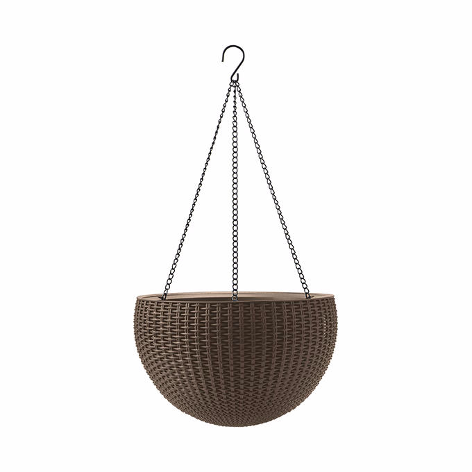 Virágcserép KETER Hanging műrattan felakasztható mokka