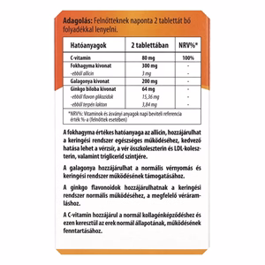 Vitamin BIOCO Fokhagyma + Galagonya + Ginkgo biloba 60 darab