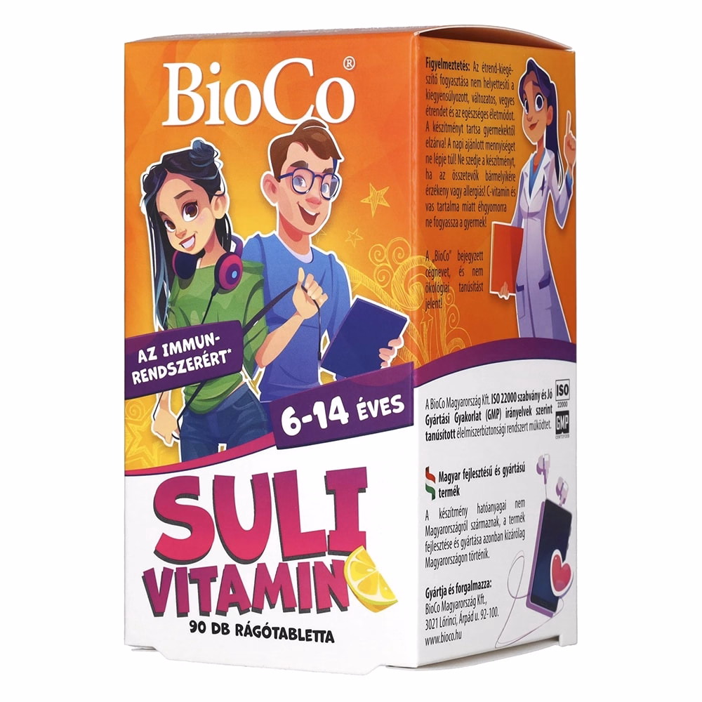 Vitamin BIOCO Suli rágótabletta 6-14 éveseknek citrom ízű 90 darab