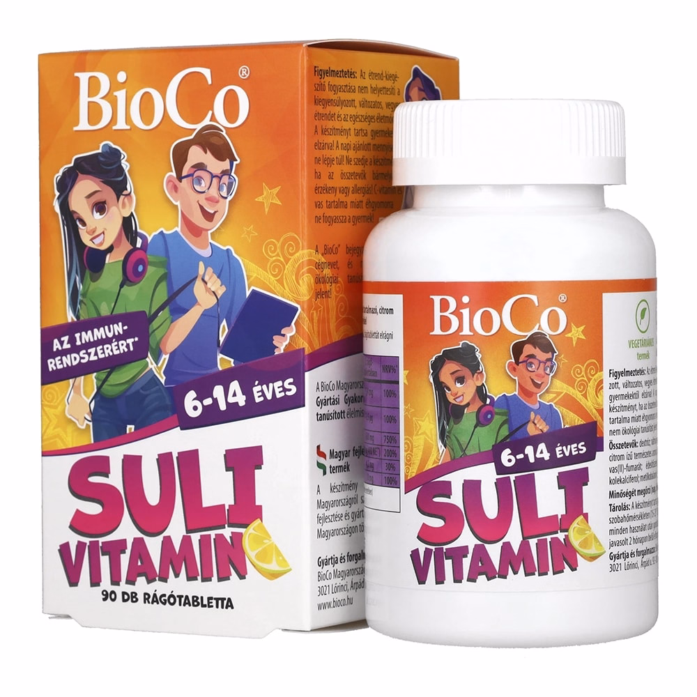 Vitamin BIOCO Suli rágótabletta 6-14 éveseknek citrom ízű 90 darab