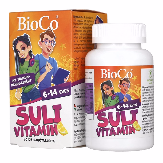 Vitamin BIOCO Suli rágótabletta 6-14 éveseknek citrom ízű 90 darab