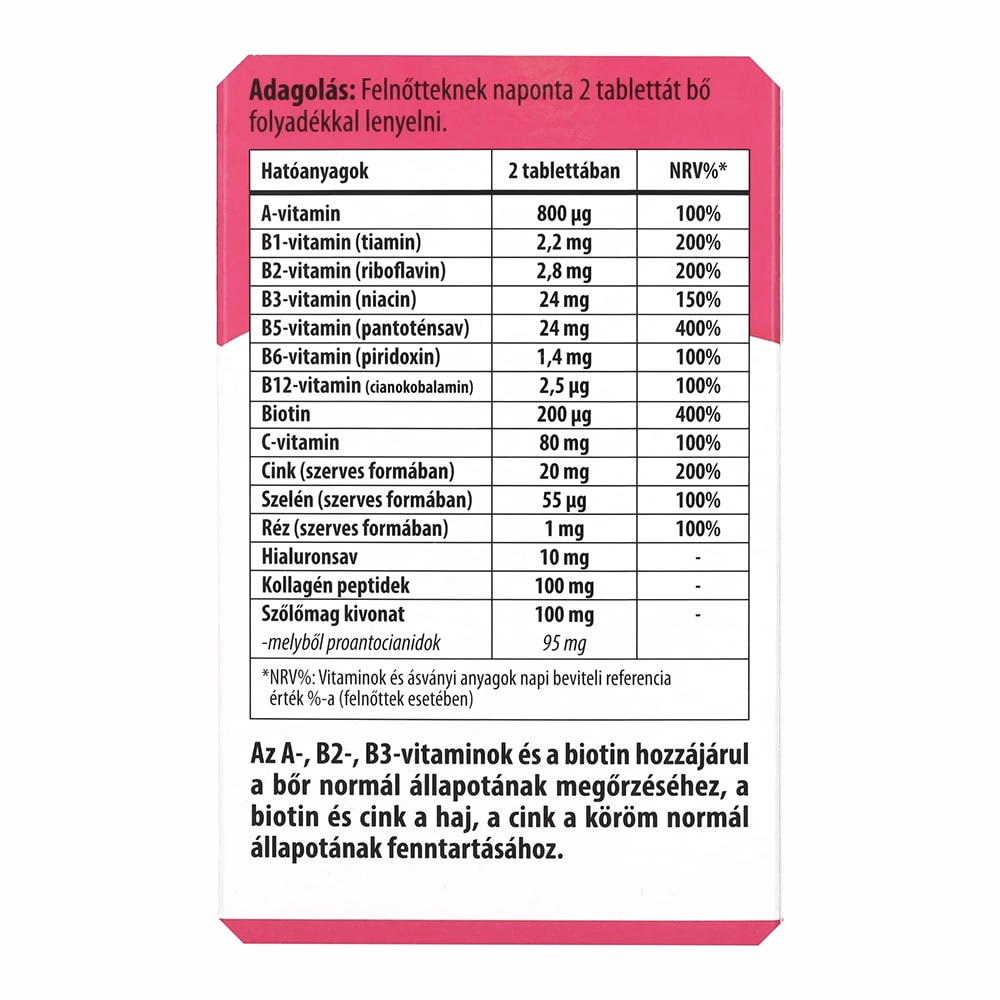 Vitamin BIOCO Szépség extra 60 darab