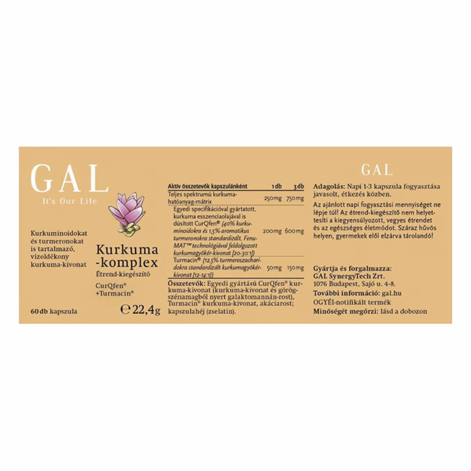 Vitamin GAL Kurkuma-komplex 60 darab