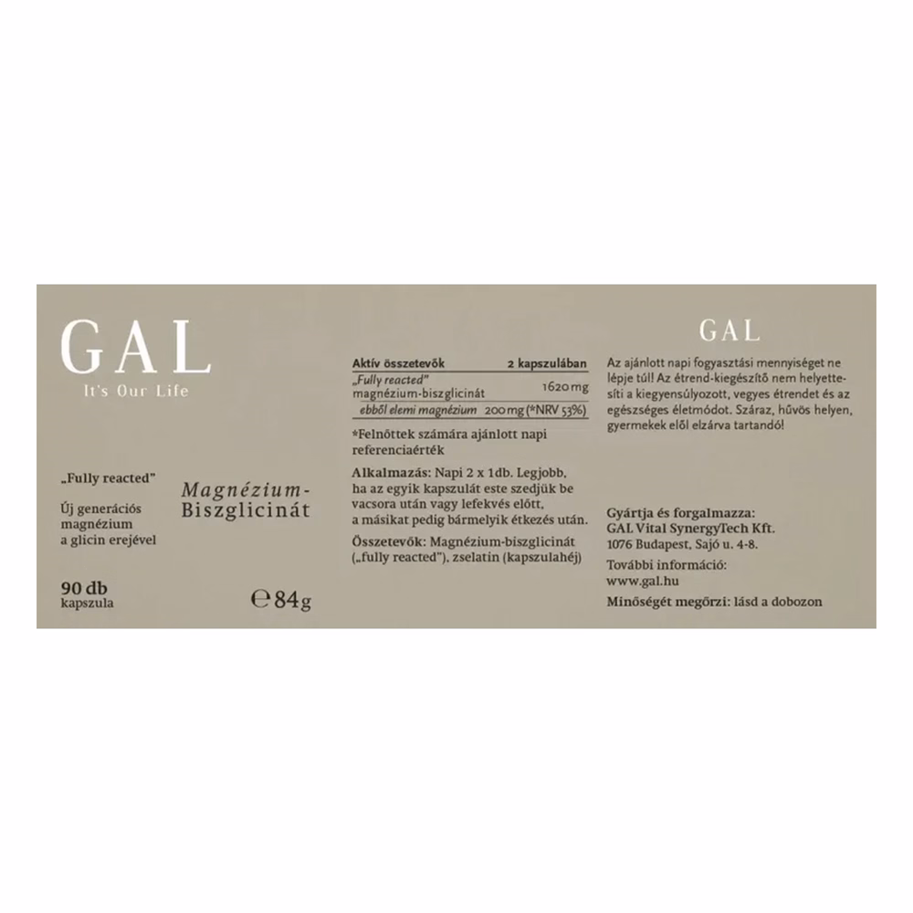 Vitamin GAL Magnézium biszglicinát 90 darab