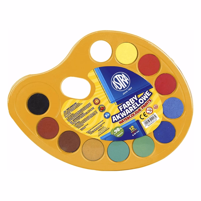 Vízfesték ASTRA 30 mm paletta 12 darabos