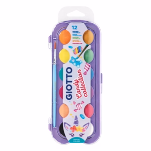Vízfesték GIOTTO 30 mm Candy collection csajos színek 12 darabos